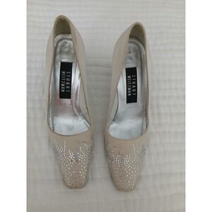 Vintage 1990s‎ IVORY rhinestone heels by Stuart Weitzman size 6.5